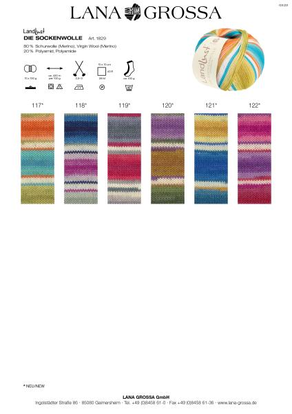 Farbkarte Landlust Sockenwolle 100er Farben